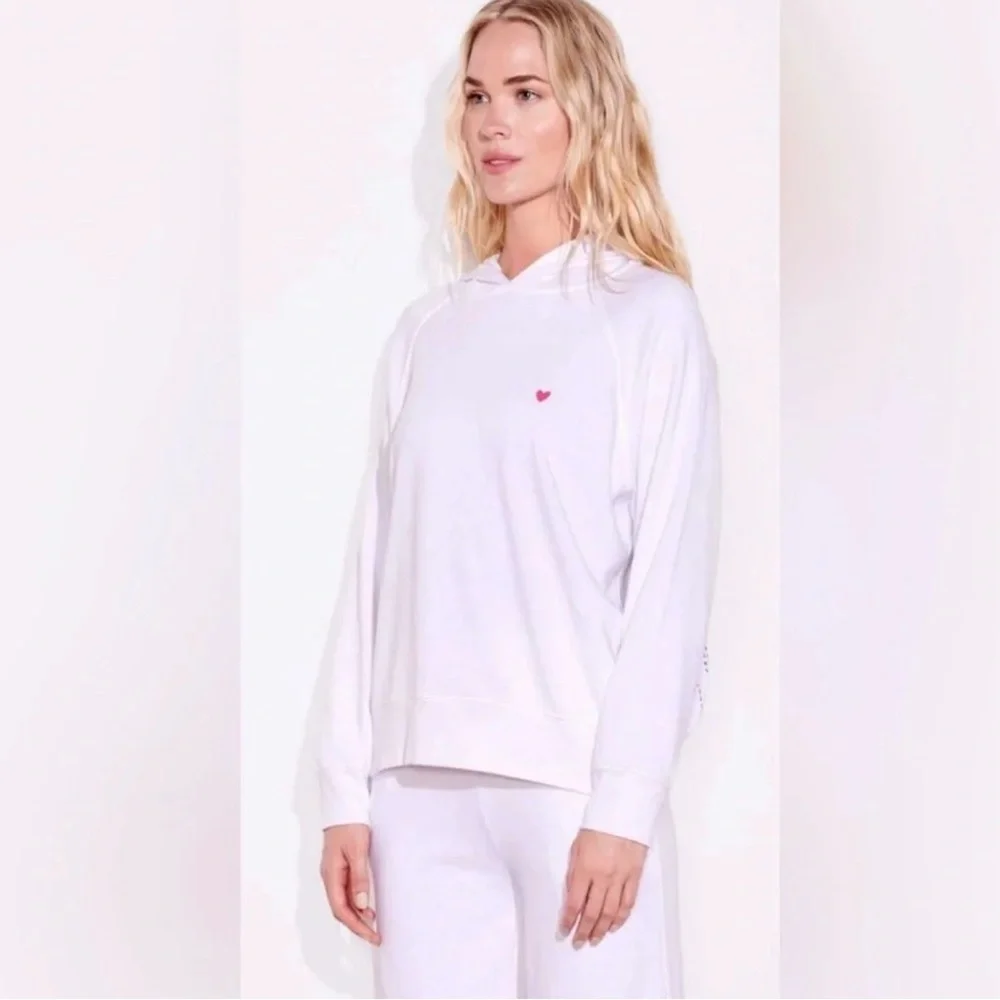 Sundry White Hooded Sweatshirt with Perforated Back Design - Picture 3 of 13